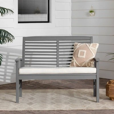 Ravenscroft Modern Boho Acacia Wood Slatted Outdoor Loveseat with Cushion - Saracina Home Ravenscroft Modern Boho Acacia Wood Slatted Outdoor Loveseat With Cushion - Saracina Home -Saracina Home Shop GUEST f8d474ed ee58 4568 8446 360382d2da01