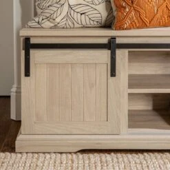 48" Transitional Sliding Door Wood And Metal Bench - Saracina Home 8 48" Transitional Sliding Door Wood And Metal Bench - Saracina Home -Saracina Home Shop GUEST f9fbf77b c988 4b5d 96d0 71469346d6f6