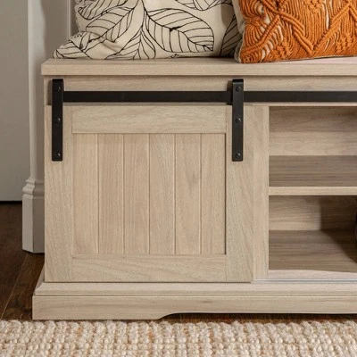 48" Transitional Sliding Door Wood and Metal Bench - Saracina Home 48" Transitional Sliding Door Wood And Metal Bench - Saracina Home -Saracina Home Shop GUEST f9fbf77b c988 4b5d 96d0 71469346d6f6