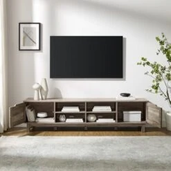 Modern Rustic 2 Door Storage TV Stand For TVs Up To 80" - Saracina Home -Saracina Home Shop GUEST fef8137e 4820 43f4 8b53 9be0523b4b55