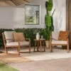 Saracina Home 3pc Modern Slat-Back Acacia Outdoor Conversation Set With Cushions -Saracina Home Shop GUEST ff43bf54 5c8e 4ce6 8b54 e6fa383520d6
