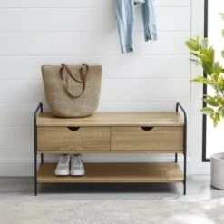 Modern 2 Drawer Storage Entry Bench - Saracina Home -Saracina Home Shop GUEST ff73ef59 928e 4602 95b8 2a95ea0472fb