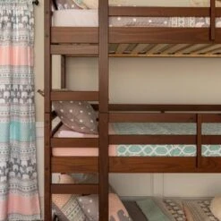 Twin Indy Solid Wood Triple Bunk Bed Walnut - Saracina Home 5 Twin Indy Solid Wood Triple Bunk Bed Walnut - Saracina Home -Saracina Home Shop GUEST fffbb9f0 16df 41c6 af6a 3afc66cf476b